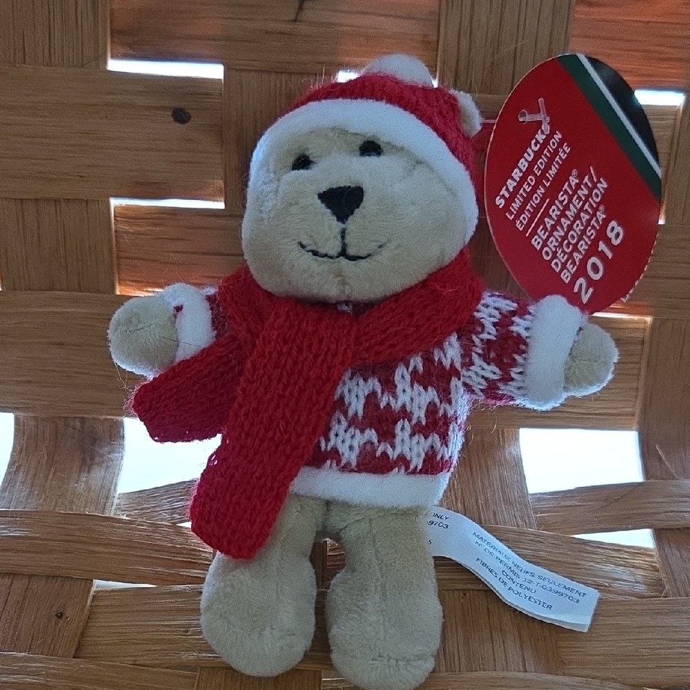 Starbucks 2018🐻BEAR  LIMITED EDITION BEARISTA 6" ORNAMENT/BEARISTA